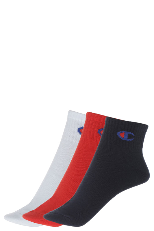 SOCKS 3 PACK WHITE/NAVY/RED Kids